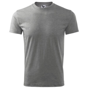 Unisex környakas póló, sötétszürke melírozott, 160 g/m²