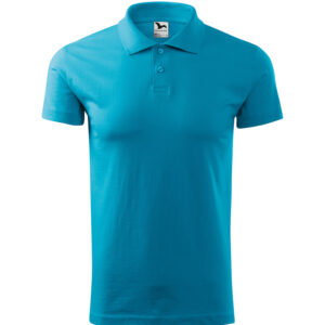 Férfi galléros póló, türkiz, 180 g/m²