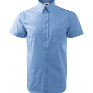 Férfi rövid ujjú ing, égszínkék, 120 g/m²