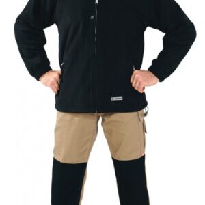 Férfi polár pulóver, fekete-szürke, 360 g/m²