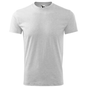 Unisex környakas póló, világosszürke melírozott, 200 g/m²