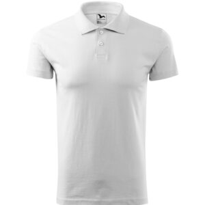 Férfi galléros póló, fehér, 180 g/m²