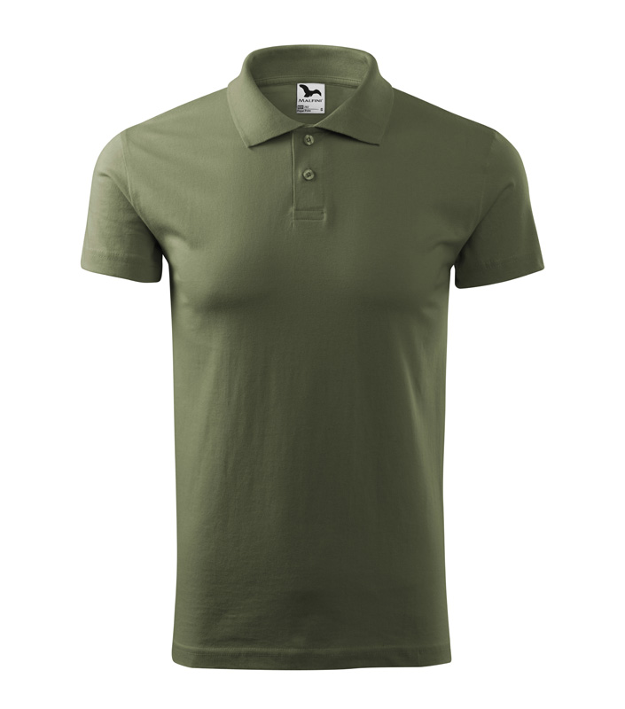 Férfi galléros póló, khaki, 180 g/m²