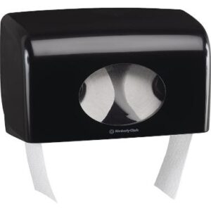 KC 7191 Aquarius kis ikertekercses WC papír adagoló,  fekete,  műanyag,  18x30x13cm