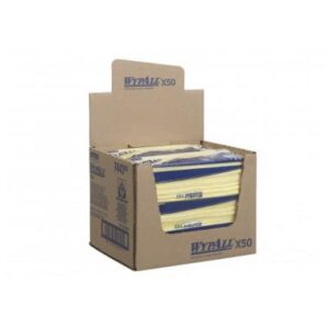 KC 7443 WypAll X50 hajtogatott tisztítókendő,  sárga,  42x25cm,  50 lap