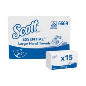 KC 6669 Scott Xtra Interfold hajtogatott kéztölő,  Airflex 1réteg fehér 31, 5x20cm