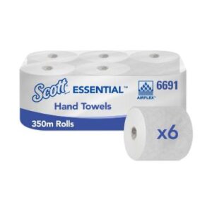 KC 6691 Scott Max tekercses kéztörlő, Airflex,  1réteg,  fehér 1400lap 350m 25x20cm
