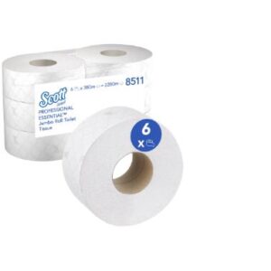 KC 8511 Scott  Essential Toalettpapír Maxi Jumbo,  2 réteg,  fehér,  38 cm x 9 cm