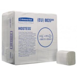 KC 8035 Hostess hajtogatott WC papír,  fehér,  2 rétegű,  11x18, 6cm,  250lap