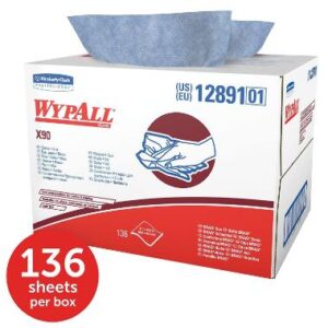 KC 12891 WypAll X90 ipari törlő Brag Box-ban,  kék,  43x28cm,  136 lap/doboz