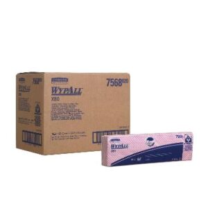 KC 7568 WypAll X80 hajtogatott tisztítókendő,  piros,  43x35cm,  25db/csomag