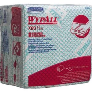 KC 19154 Wypall X80 Plus 1/4 hajtott tisztítókendő,  zöld,  1réteg,  35x34cm 30lap