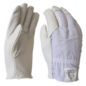 Szürke sertés színbőr sofőrkesztyű vászon kézháttal